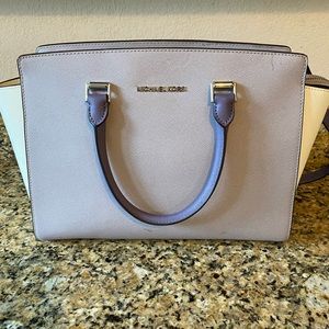 Michael Kors pastel purple and white bag